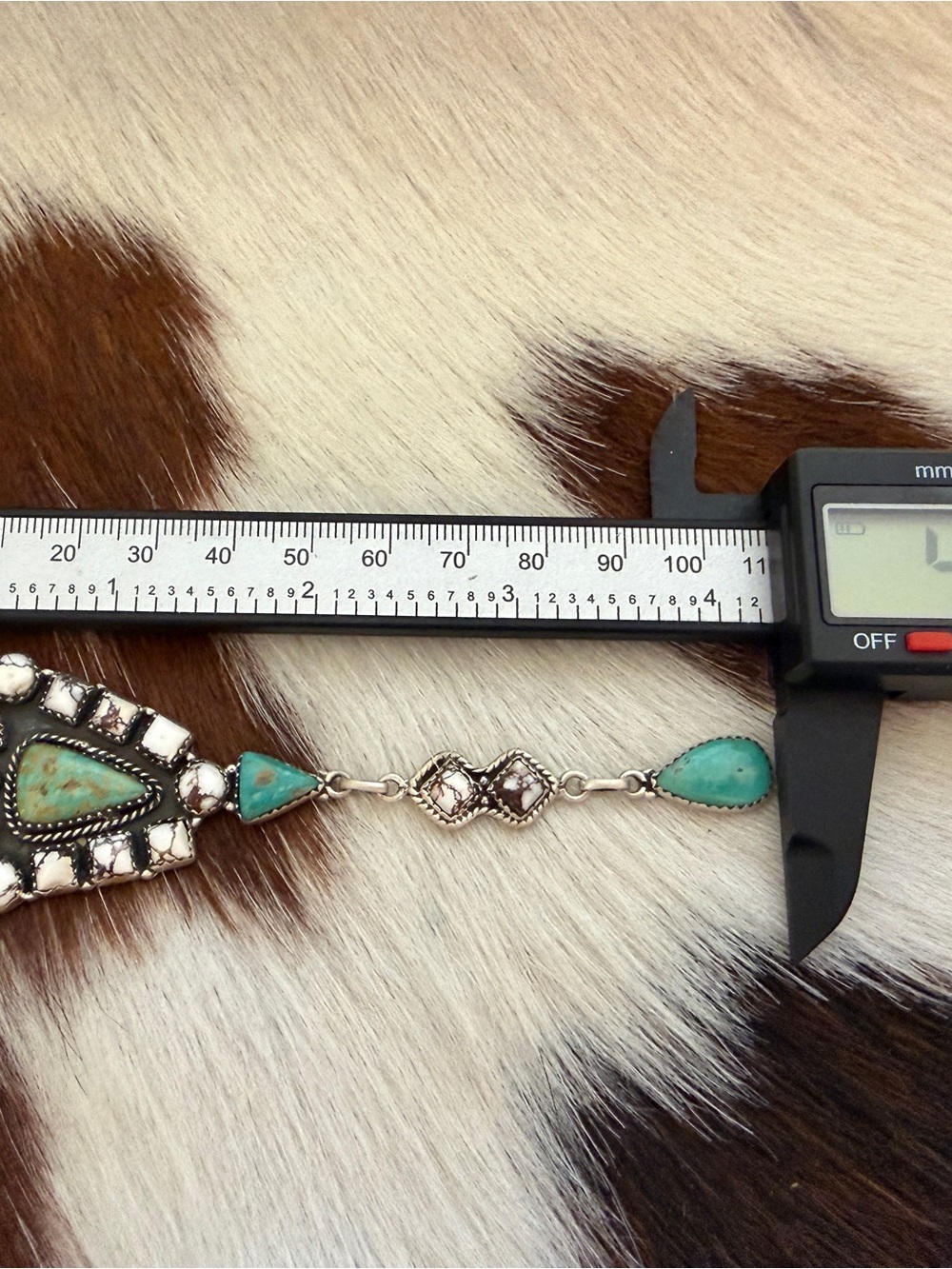 ❤️Lariat-style 24”L ADJ Wild Horse Jasper and Kingman Turquoise 925 Necklace 17G - Picture 10 of 11